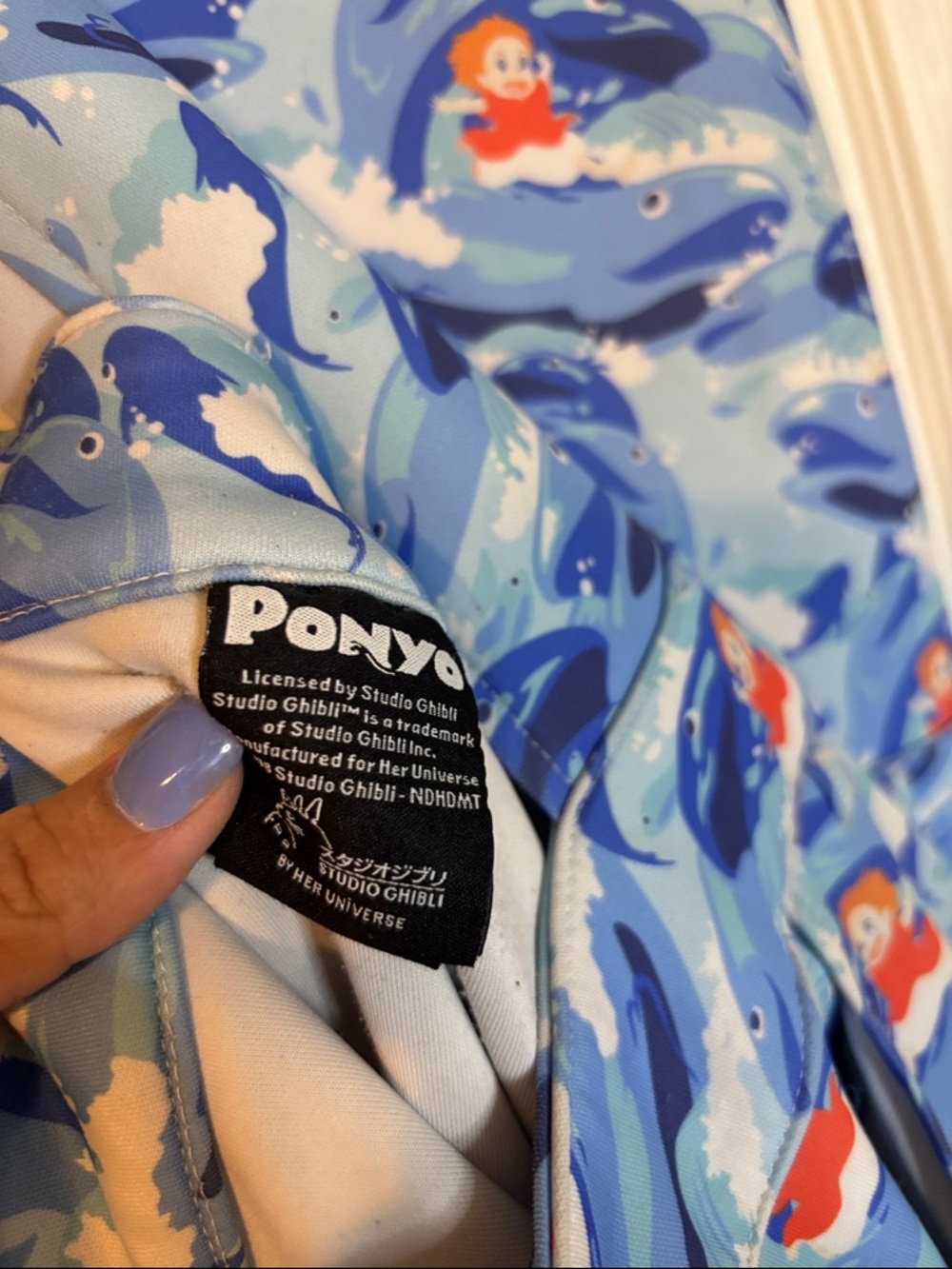 Her Universe Ponyo Blue and Light Blue Ocean Print shortalls size 3X - Picture 2 of 5